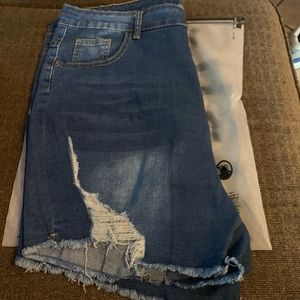 3XL SHEIN Distressed Jean Shorts